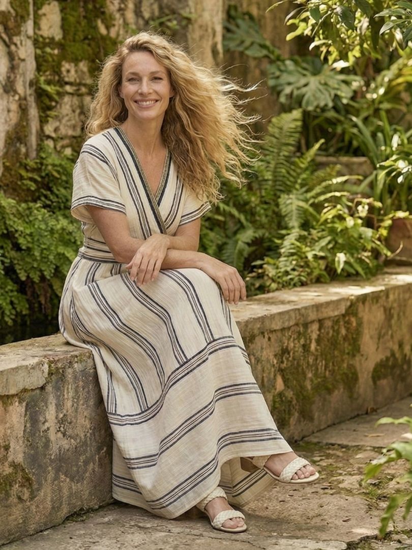 Élise | Robe Midi à Décolleté en V