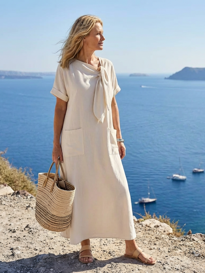 Sophie | Robe Maxi à Col Rond