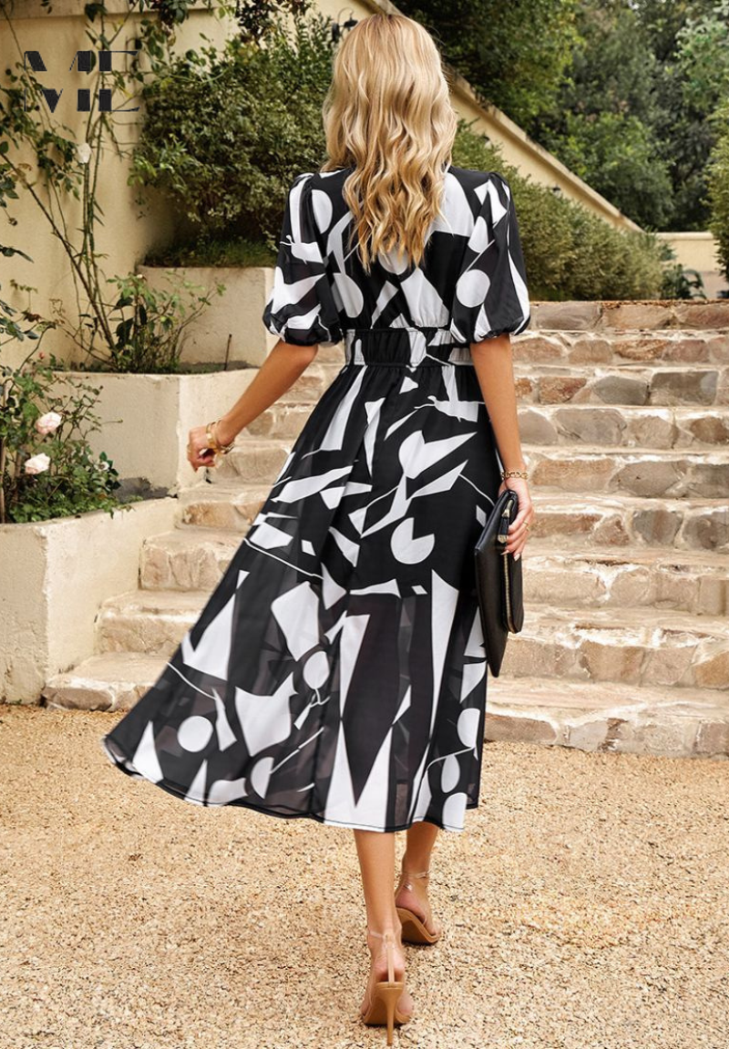 Liorène™ | Robe V Imprimée