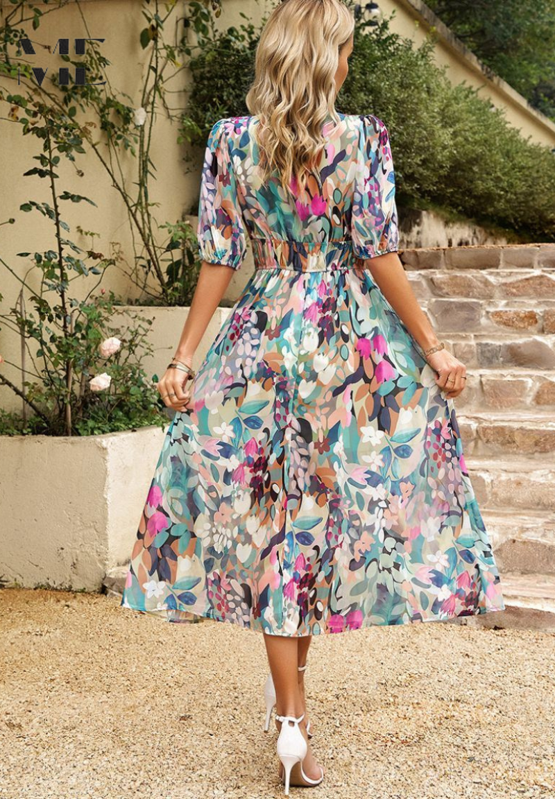 Liorène™ | Robe V Imprimée