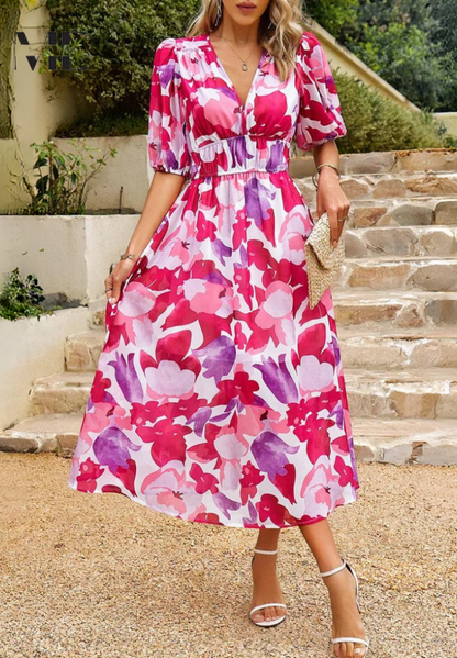 Liorène™ | Robe V Imprimée