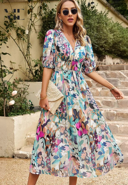 Liorène™ | Robe V Imprimée