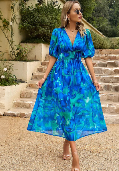 Liorène™ | Robe V Imprimée