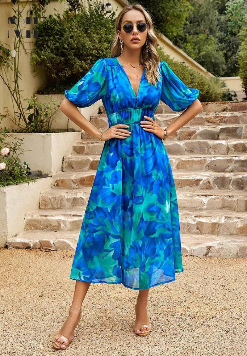 Liorène™ | Robe V Imprimée