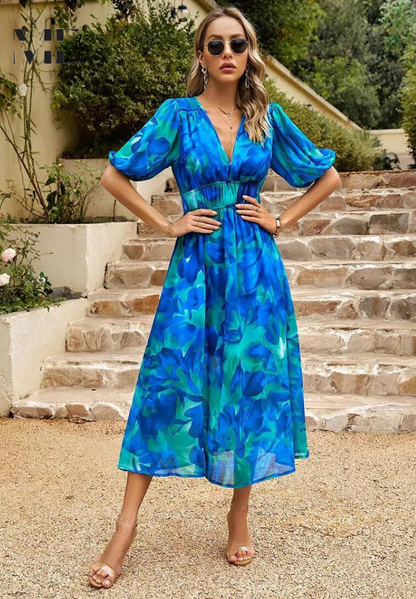 Liorène™ | Robe V Imprimée