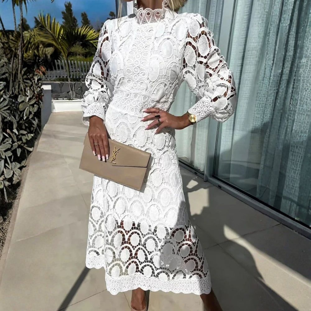 Solène™ | Robe Midi Dentelle