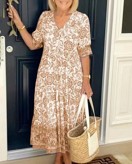 Camille | Robe Florale à Décolleté en V