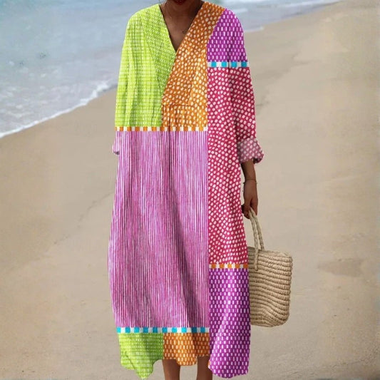 Mavélia™ | Robe Patchwork Fluide