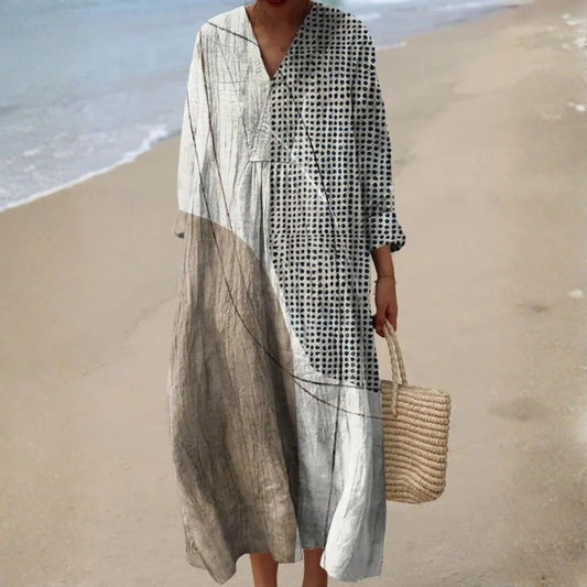 Théviane™ | Robe Col V Motif Pois