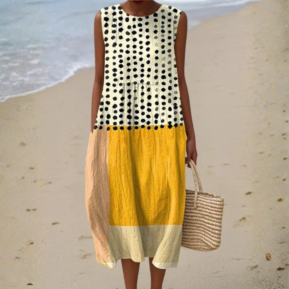 Domitille™ | Robe Pois Colorblock