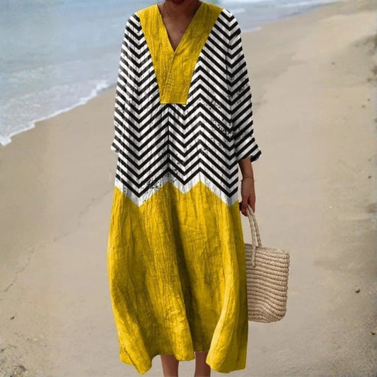 Aurivane™ | Robe Ample Graphique Chevron