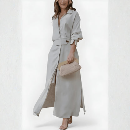 Zeravia™ | Robe Maxi Ceinturée Fendue