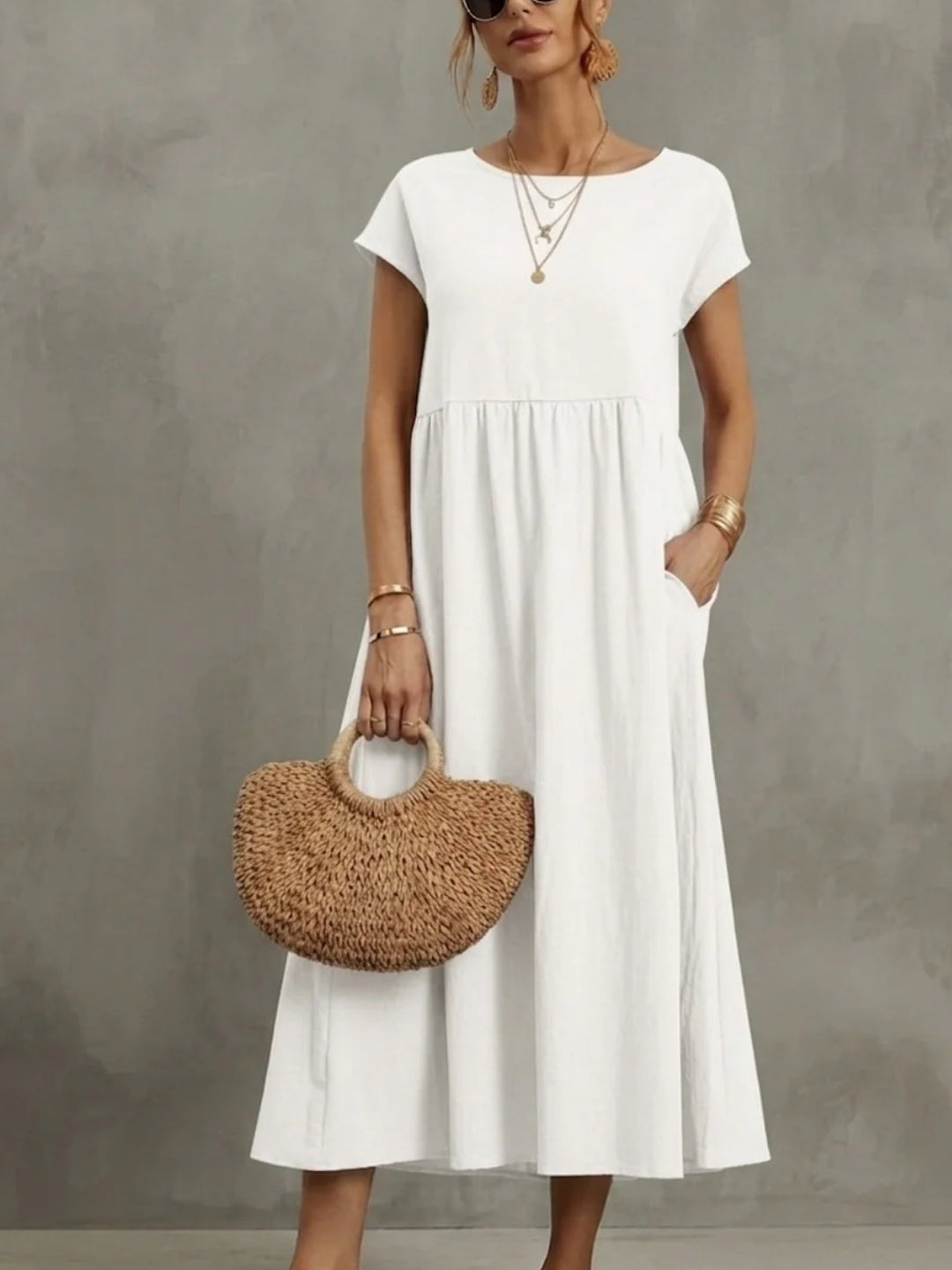 Louise | Robe Midi Fluide Élégante