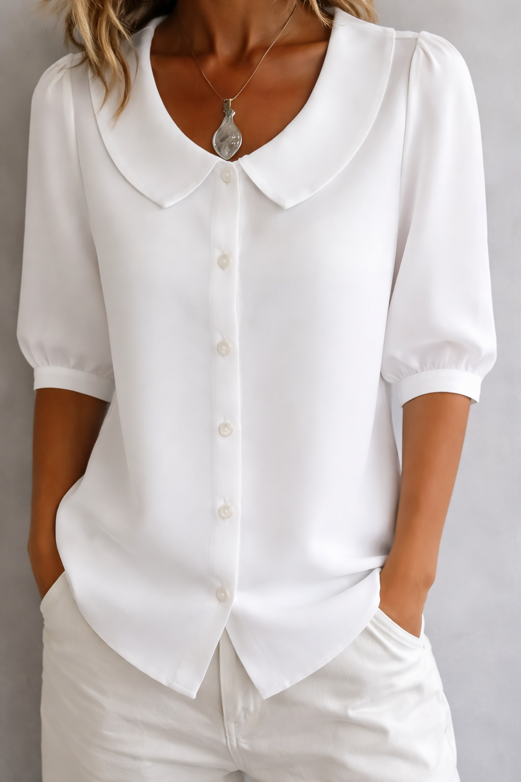 Marion | Blouse à Col Élégante