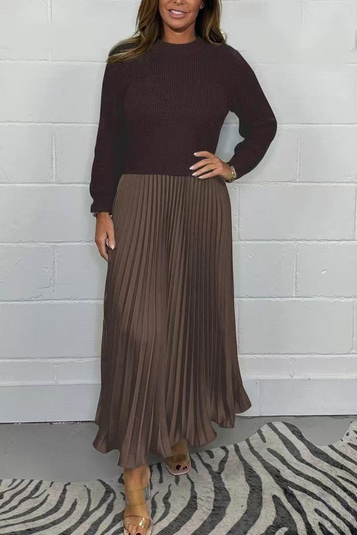 Énelyra™ | Robe Plissée Manches Longues