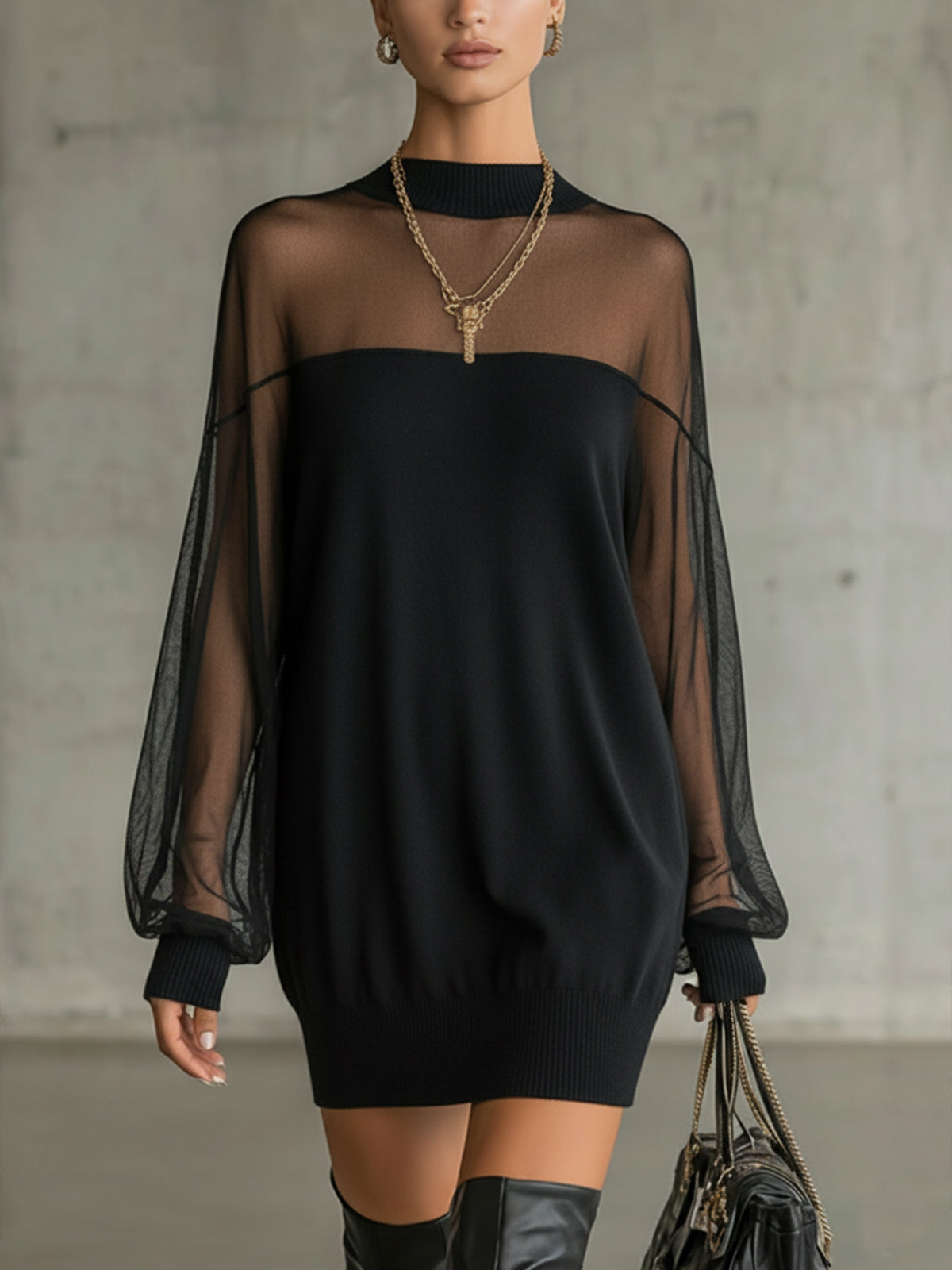 Viviane | Robe Midi Élégante à Manches Longues
