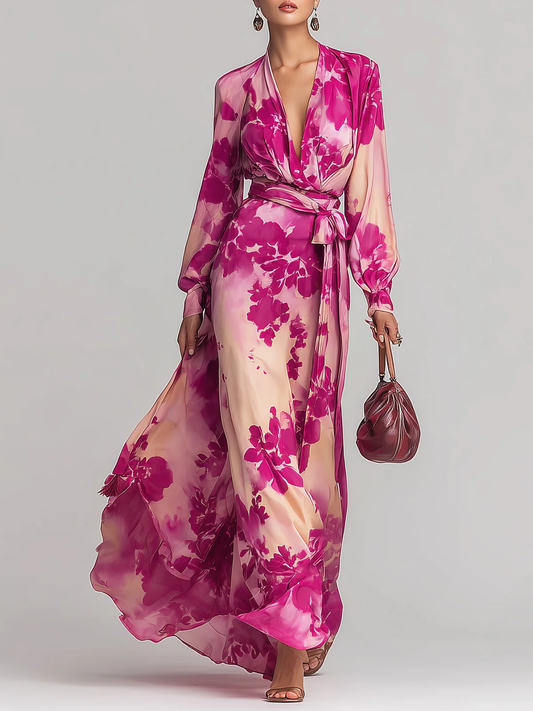 Corinne | Robe Chemise Midi Imprimée Ceinturée