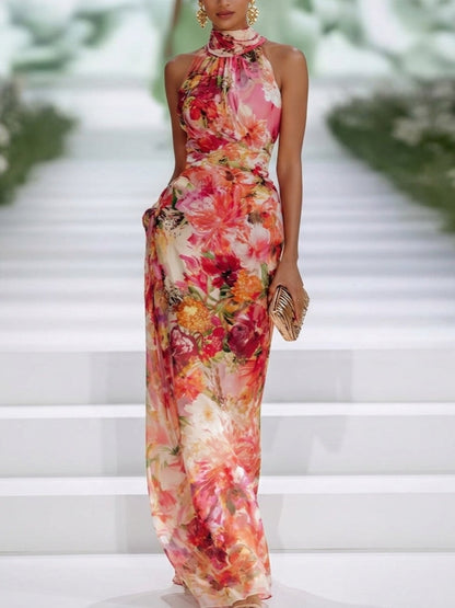 Hélène | Robe Maxi Florale Sans Manches