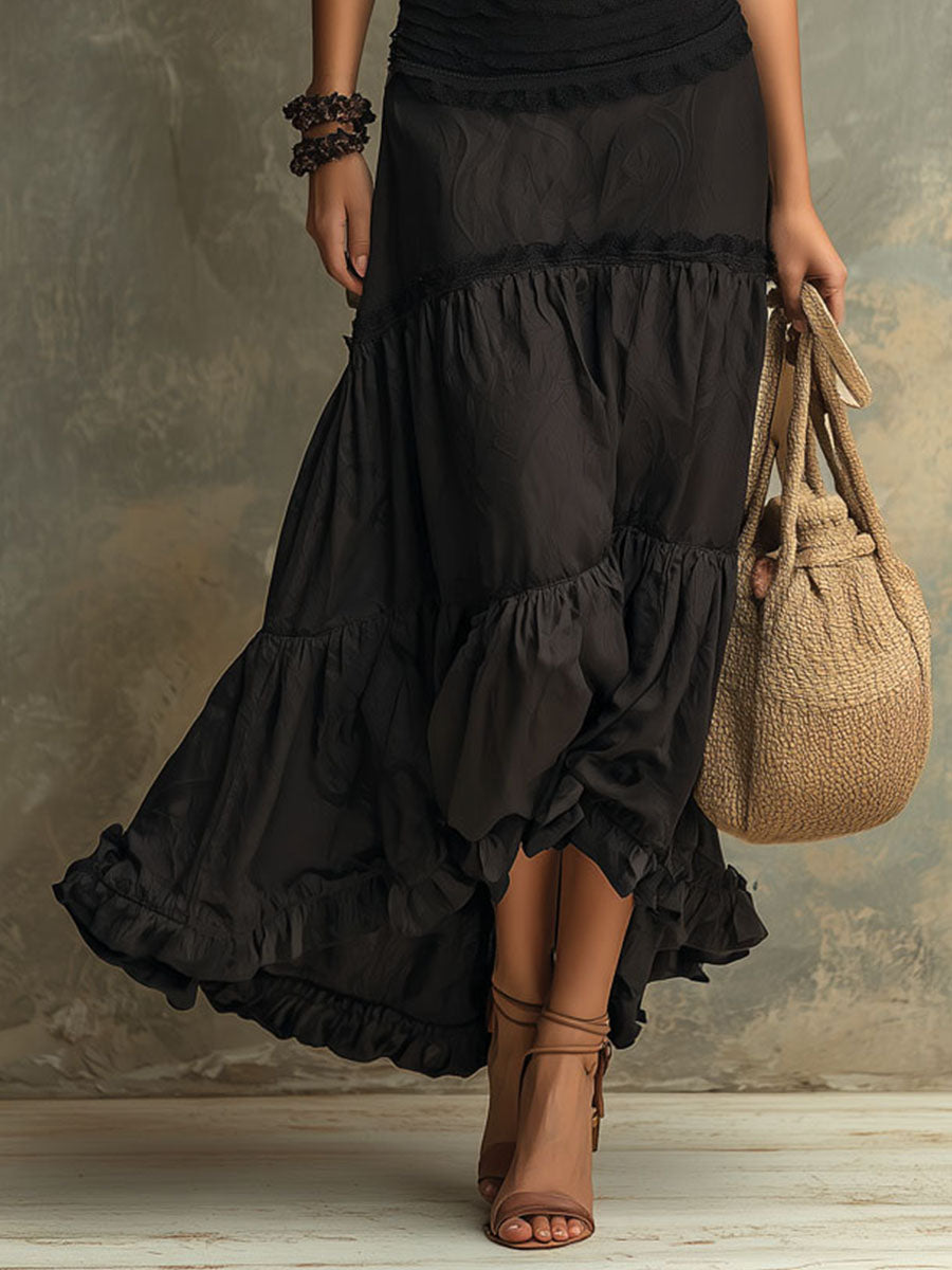 Caroline | Robe Midi Élégante à Col Montant