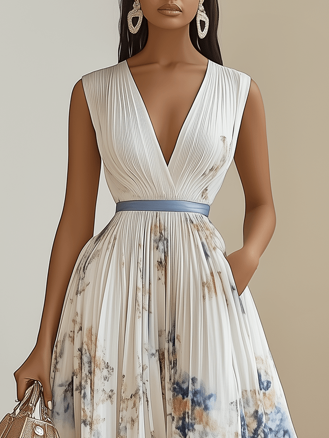 Béatrice | Robe Maxi Imprimée Sans Bretelles de Soirée