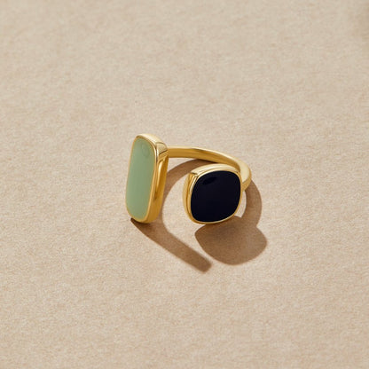 Céleste™ | Bague Dorée Duo Pierres