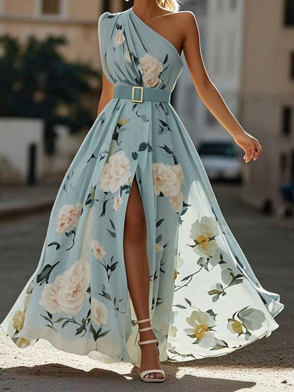 Anaïs | Robe Maxi Florale à Une Épaule