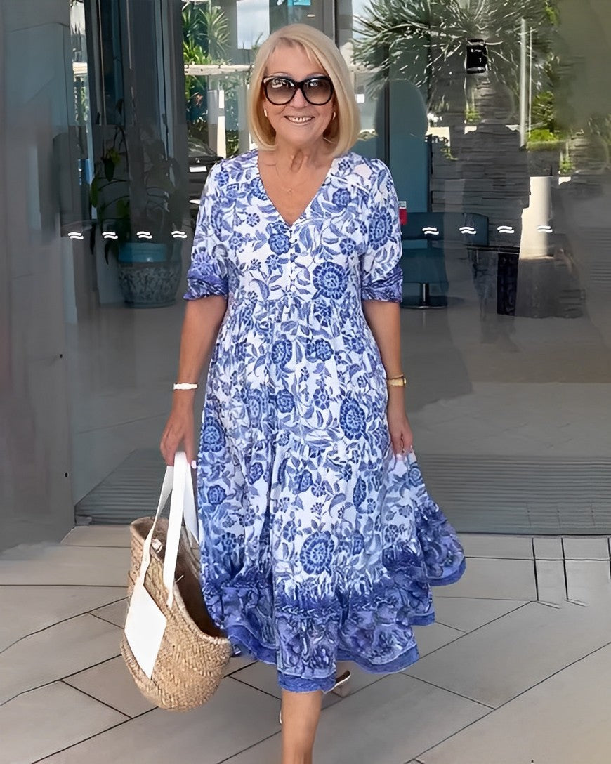 Camille | Robe Florale à Décolleté en V