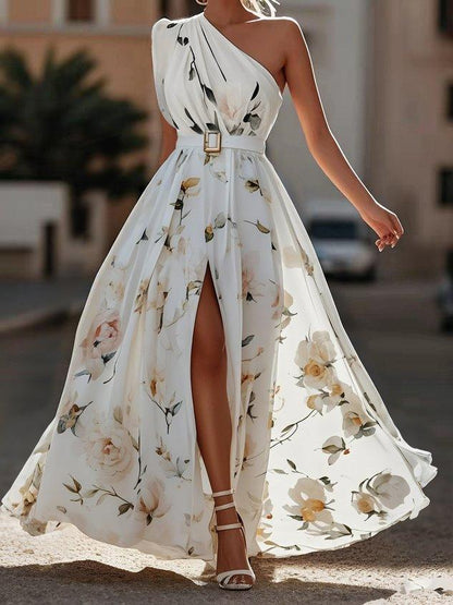 Anaïs | Robe Maxi Florale à Une Épaule