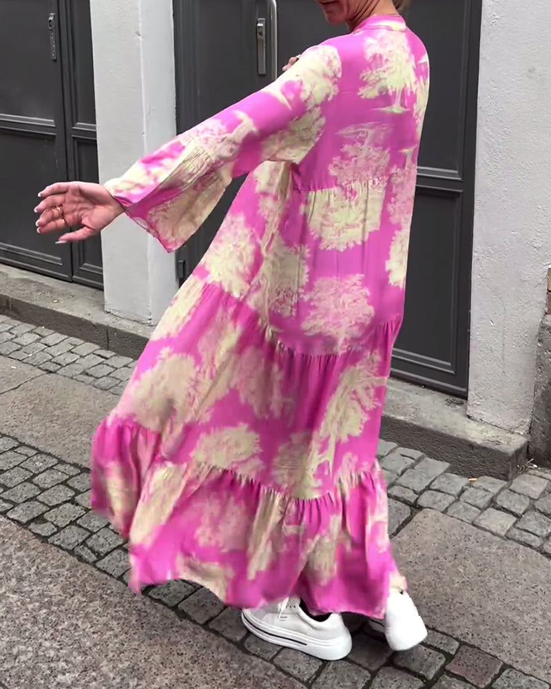 Avélora™ | Robe Florale Manches Évasées