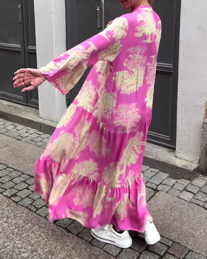 Avélora™ | Robe Florale Manches Évasées