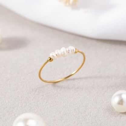 Manon™ | Bague Perles Or Élégantes