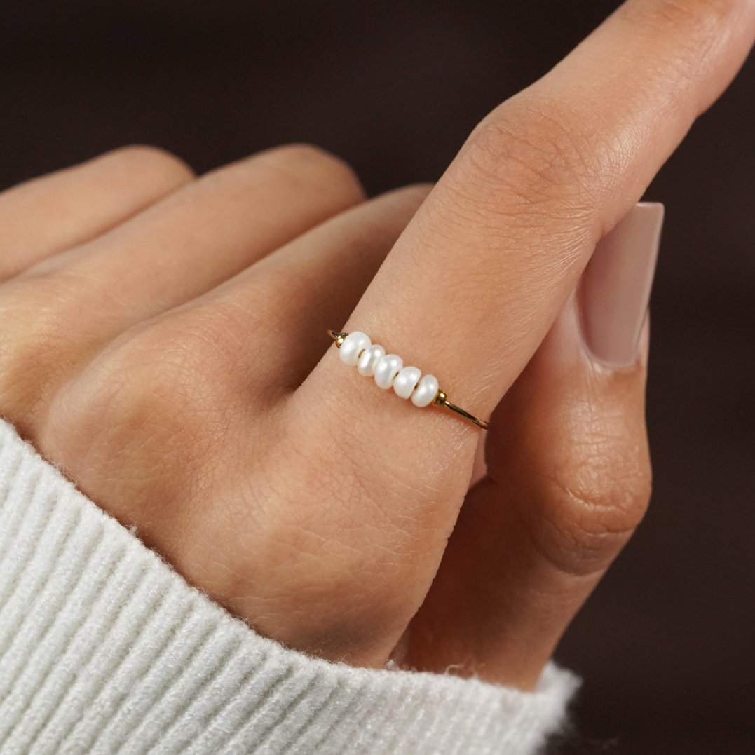Manon™ | Bague Perles Or Élégantes
