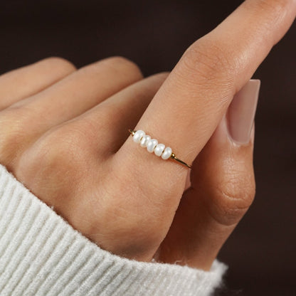 Manon™ | Bague Perles Or Élégantes