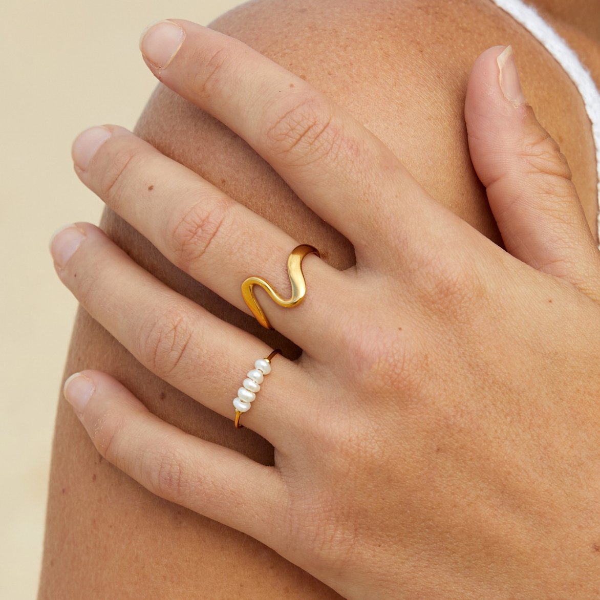 Manon™ | Bague Perles Or Élégantes
