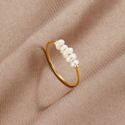 Manon™ | Bague Perles Or Élégantes