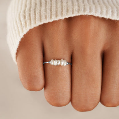 Lucie™ | Bague Perles Argent Fines