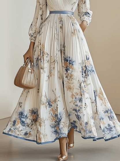 Maëlle | Robe Maxi Florale à Manches Volumineuses