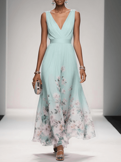 Sarah | Robe Maxi Florale à Décolleté en V