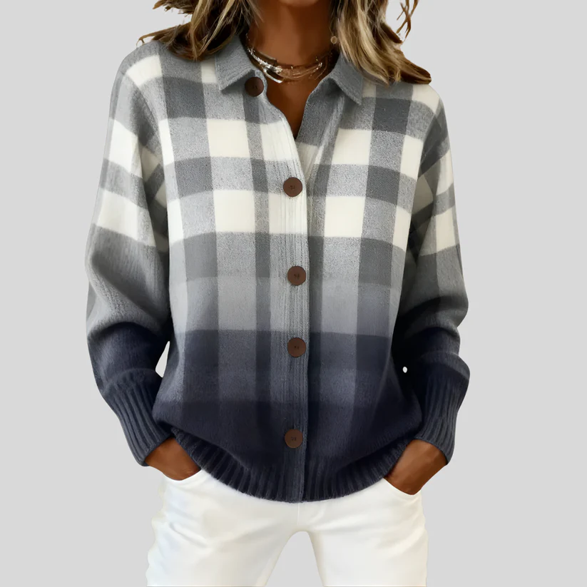 Isaure™ | Cardigan Carreaux Ombre
