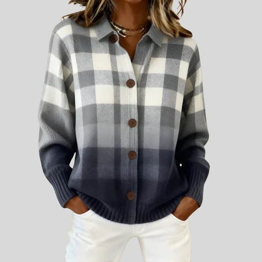 Isaure™ | Cardigan Carreaux Ombre