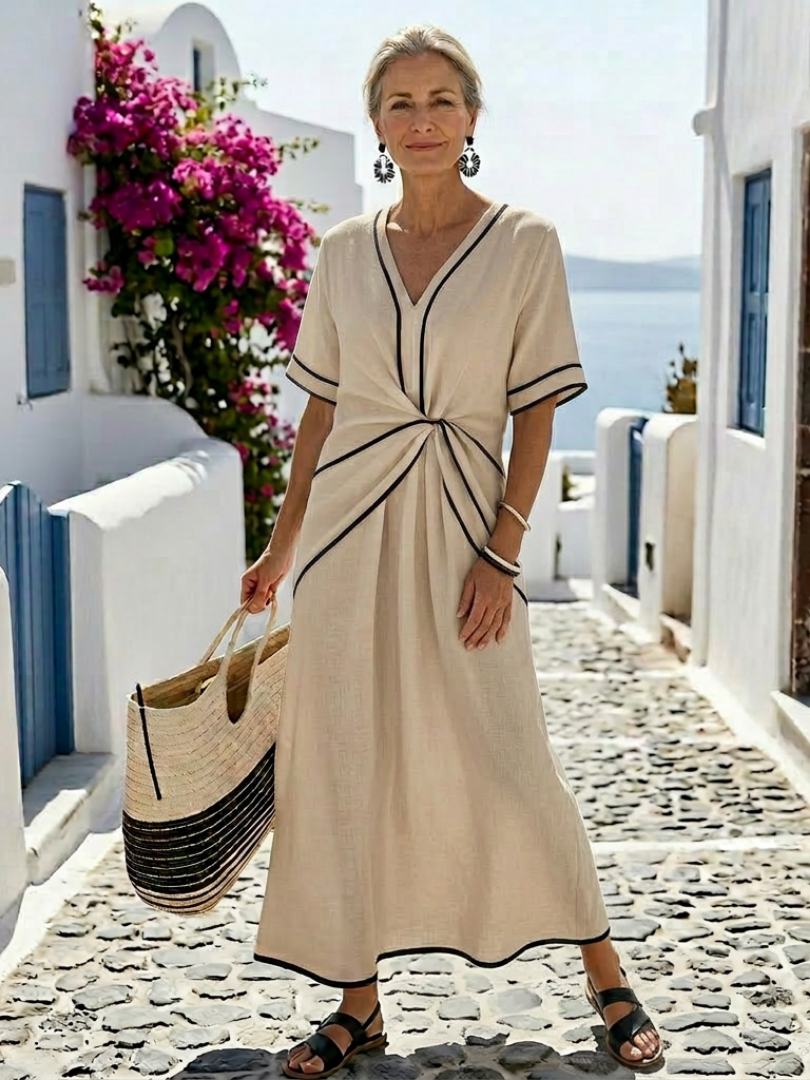 Camille | Robe Midi à Décolleté en V