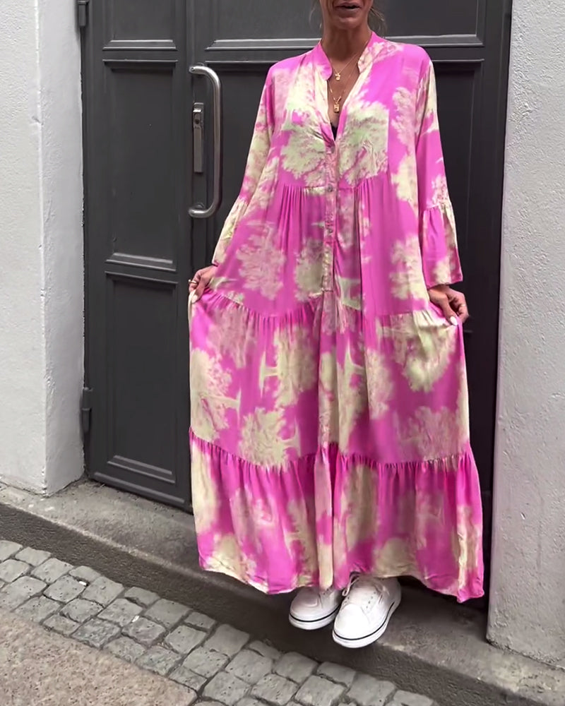Avélora™ | Robe Florale Manches Évasées