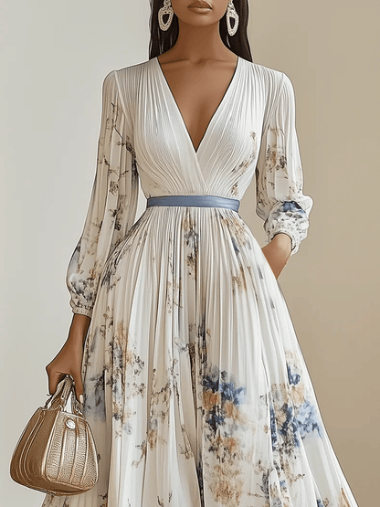 Maëlle | Robe Maxi Florale à Manches Volumineuses