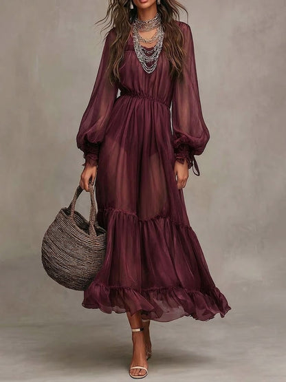 Louise | Robe Midi Élégante à Décolleté en V
