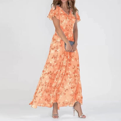 Florevina™ | Robe Florale Manches Volantées