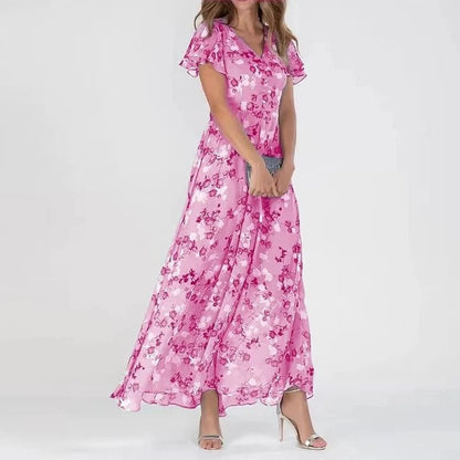 Florevina™ | Robe Florale Manches Volantées
