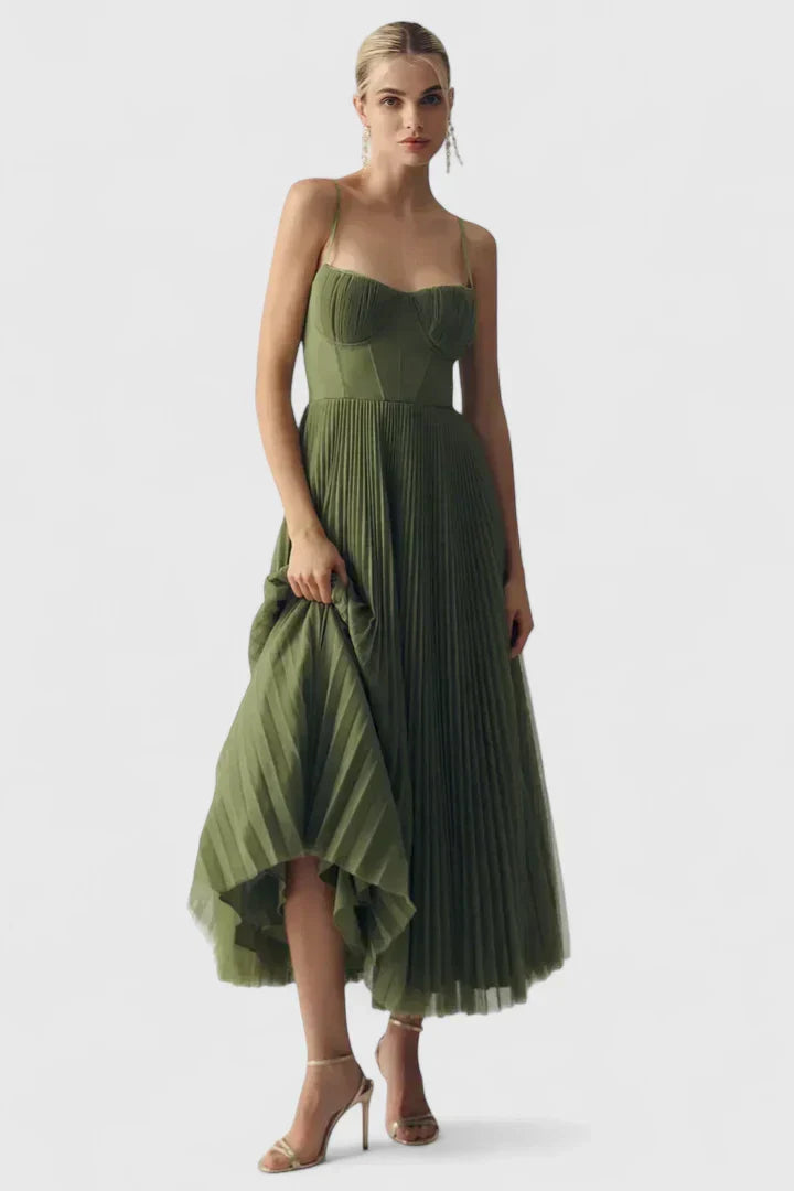 Vélina™ | Robe Bretelles Plissée