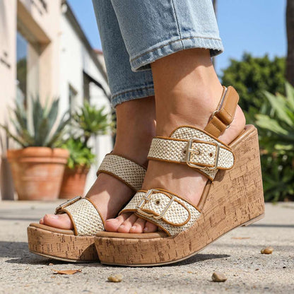 Jeanne | Sandales Compensées à Brides