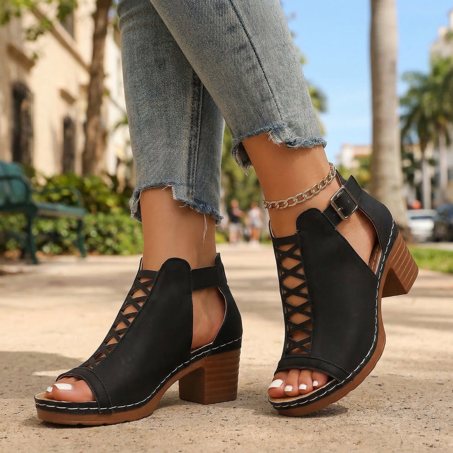 Louise | Talons Ouverts à Boucle