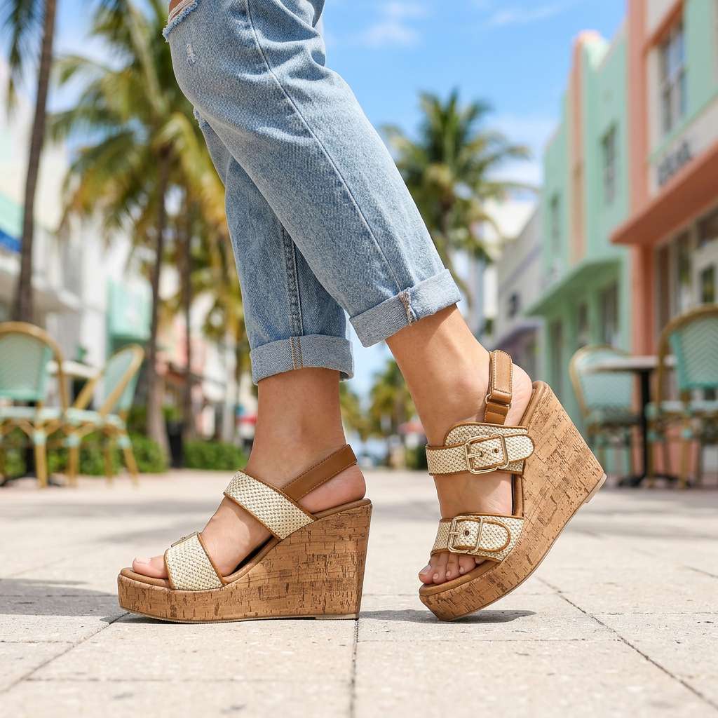 Jeanne | Sandales Compensées à Brides